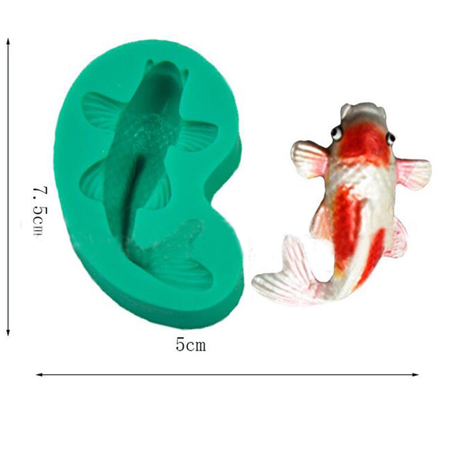 【happy one】New Koi Animal Fondant Cake Chocolate Molds for Kicthen Baking Decorstions Mold Tools. 