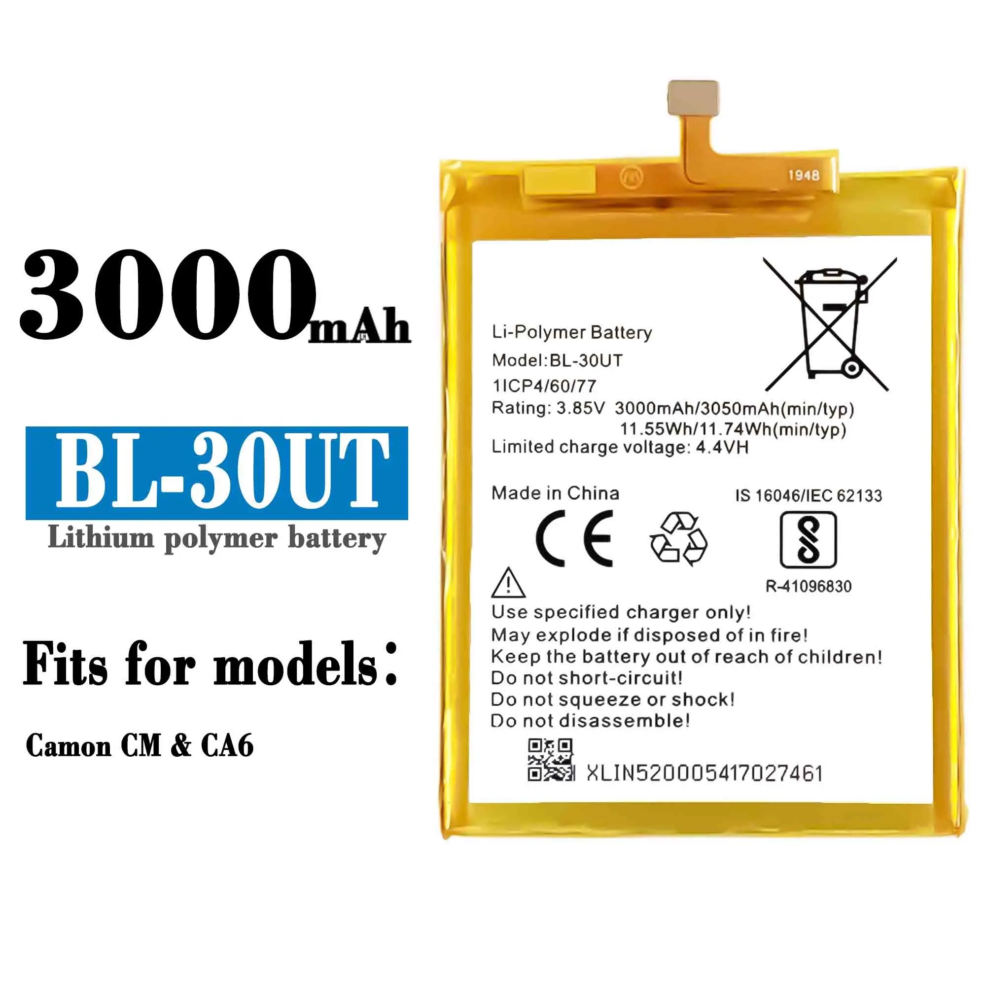 Tecno BL-30UT Replacement Battery for Tecno CM - 3000 mAh