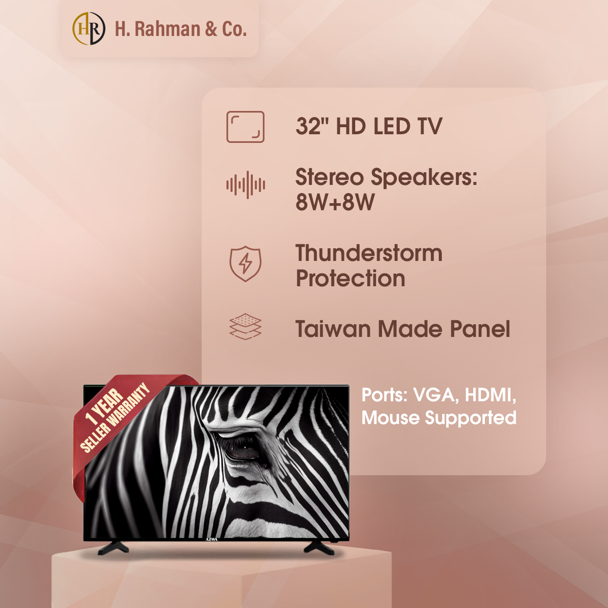 Experience Entertainment in High Definition with the AZWA 32 Inch Ultra SLIM HD LED TV - Black - Offering value and flexibility. 