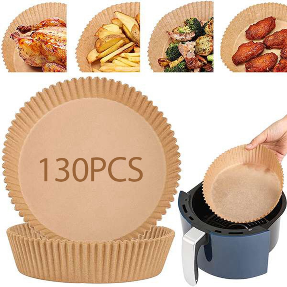 Air Fryer Disposable Paper Liner-130 x Air Fryer Paper-Brown