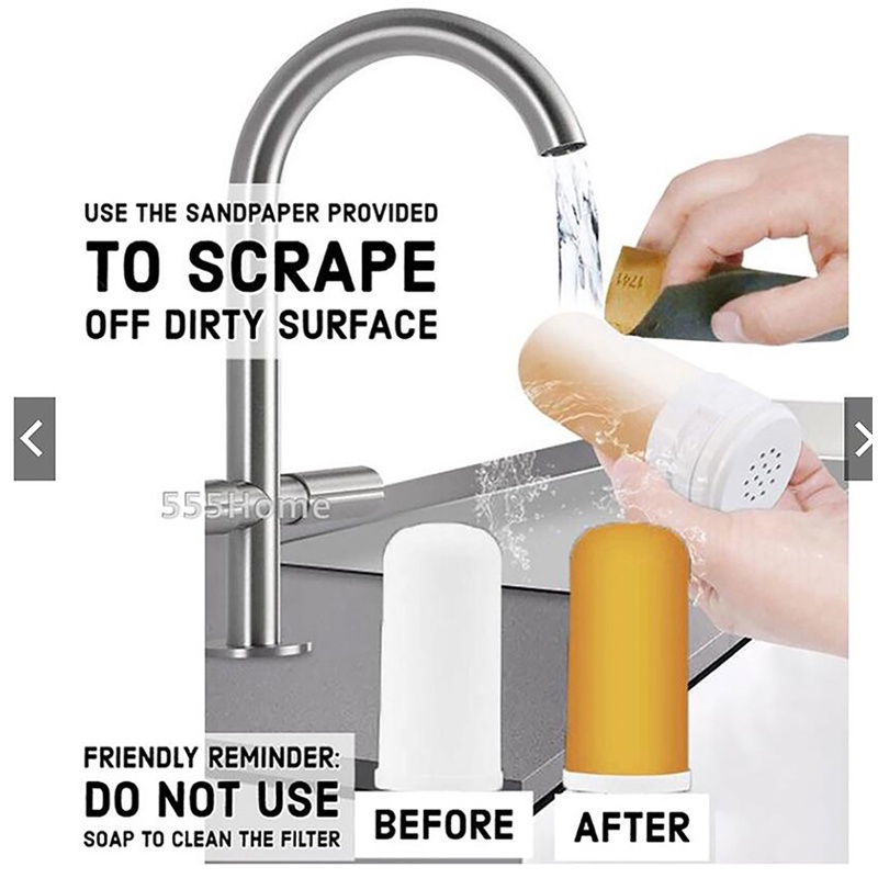 [IN Stock Store] Tap Water Filter Element Cartridge Washable Replacement Reduce Chlorine The Accessories of the Water Purifier. 