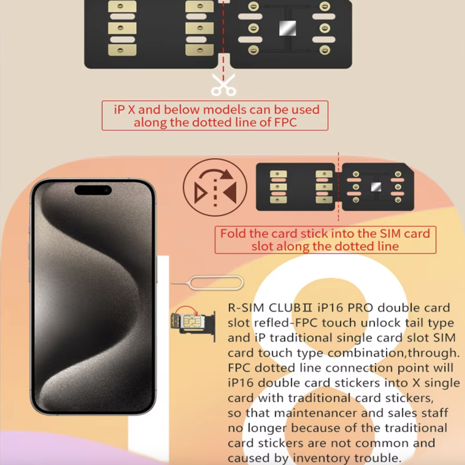 R-SIM CLUB 2 RSIM Dual-chip CPU eSim TMSI iPCC ICCID For IOS 18 iPhone SE 12 13 14 15 16 PRO MAX Unlocking Card Sticker. 