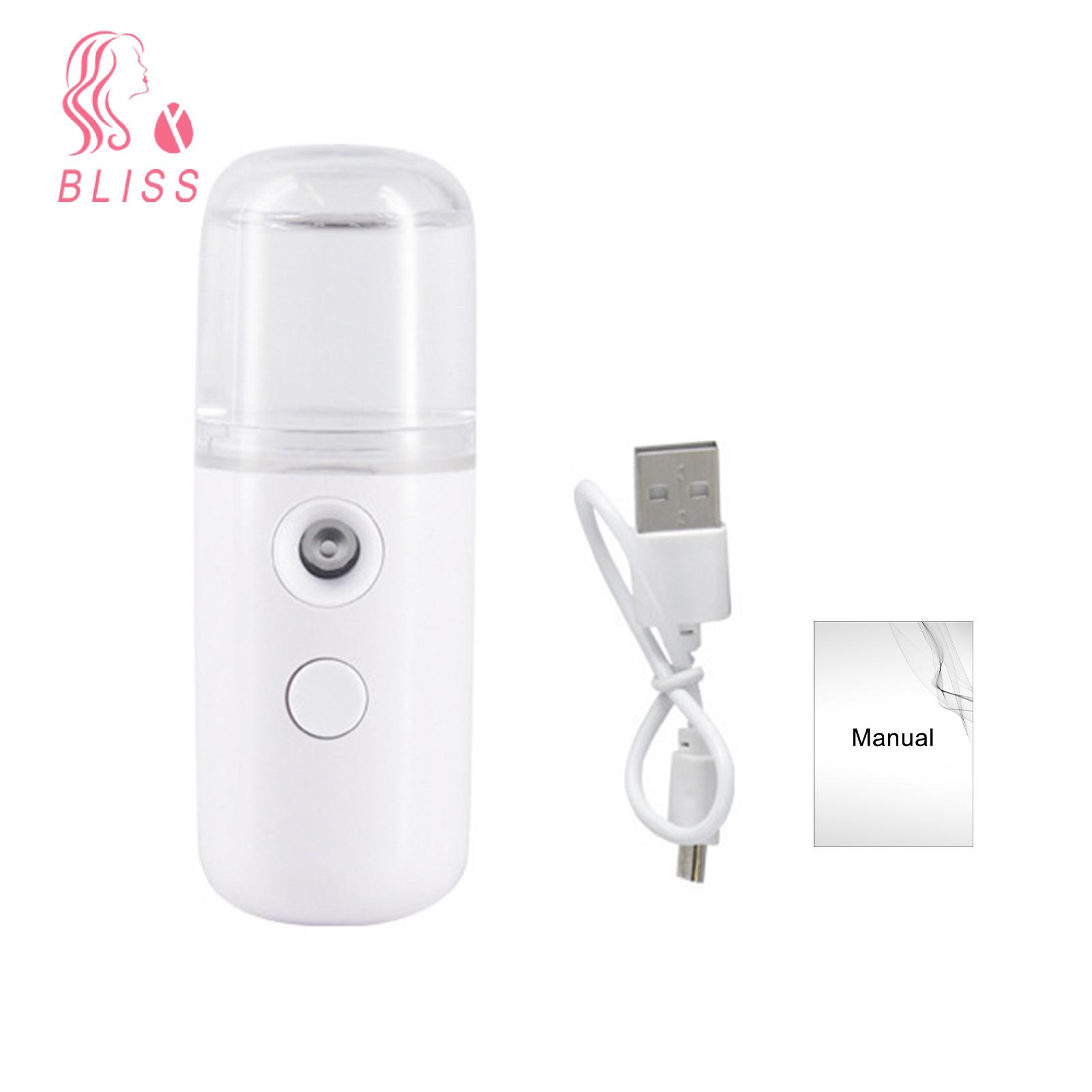 Bliss Travel-size Clothes Freshener Portable Usb Rechargeable Mini Travel Steamer for Skin Hydration Lightweight Handheld Steamer with Micro-particle Mist Easy Refill Ideal
