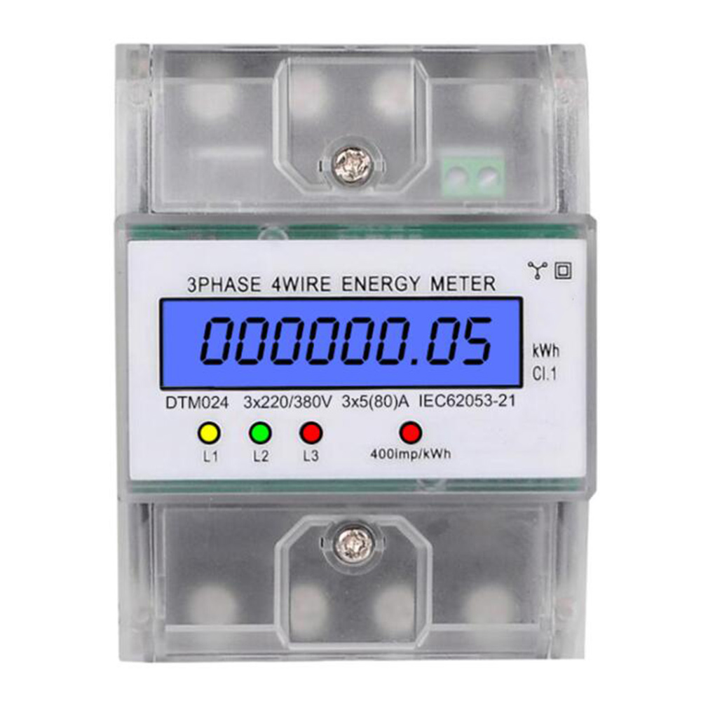 3 Phase 4 Wire Energy Meter 220/380V 5-80A Energy Consumption KWh