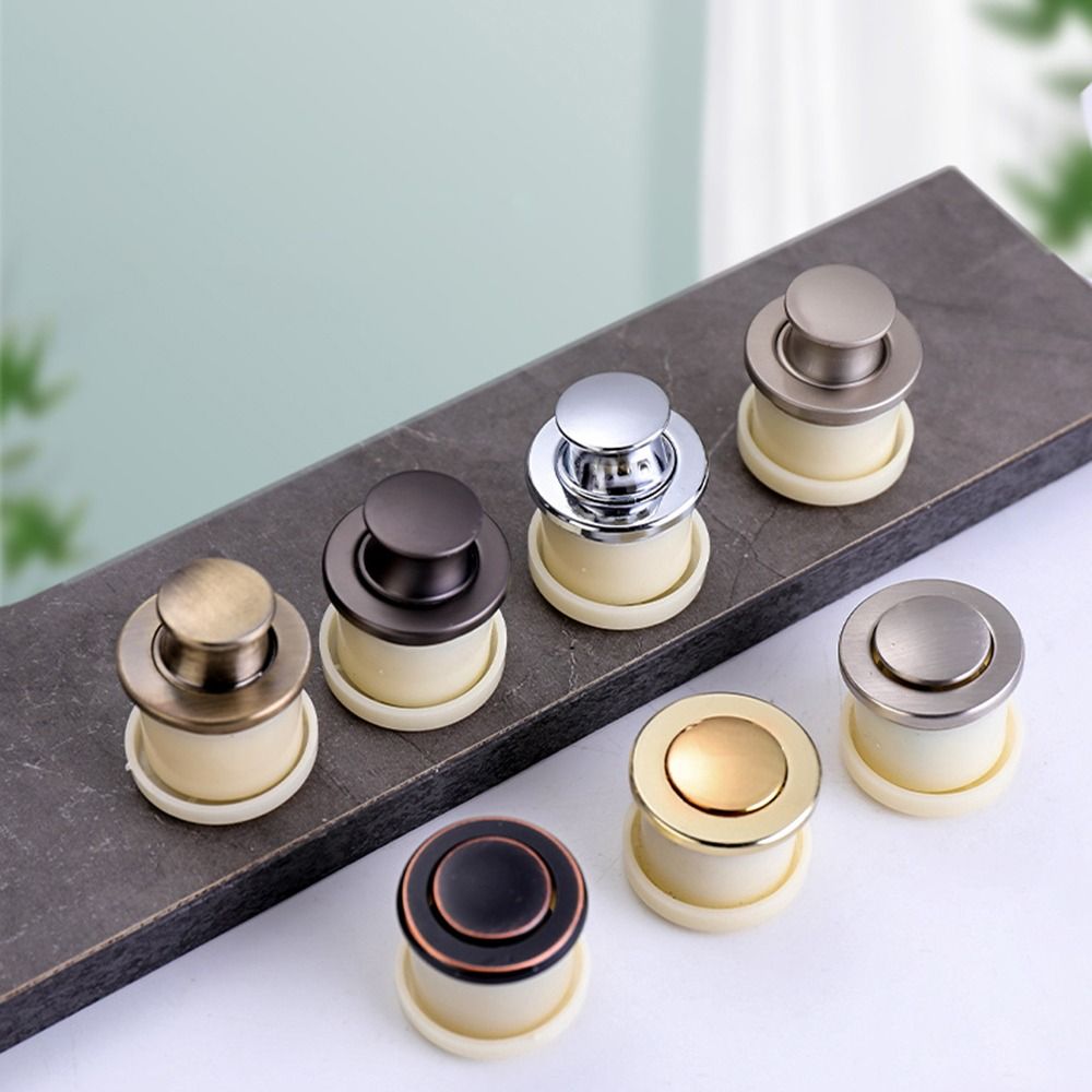Cabinet Pull Minimalist Zinc Alloy Door Handle Pop-up Invisible Wardrobe Cabinet Knobs Retractable Embedded Spring Bouncing Handle Household. 