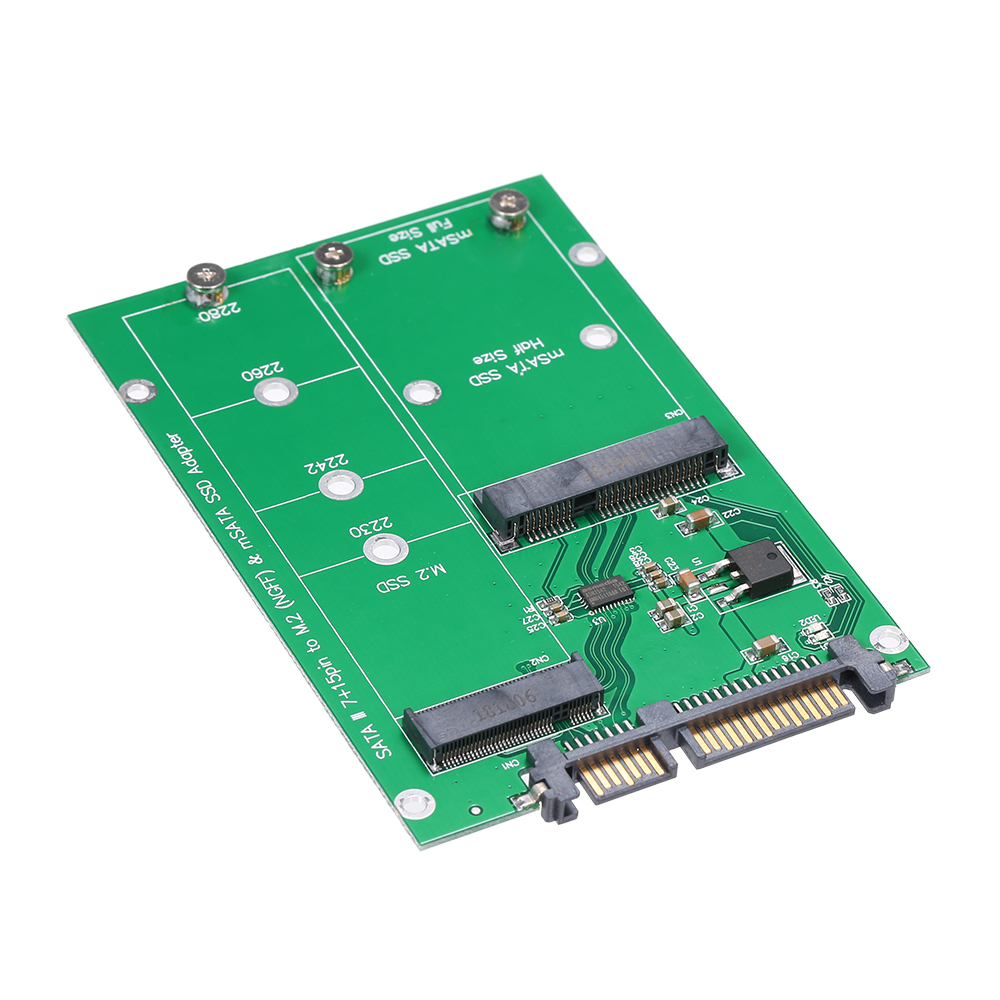 HXSJ M.2 NGFF to SATA Adapter Card MSATA SSD to SATA III Converter Support 2230 2242 2260 2280