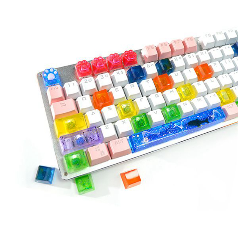 TWEXQNY 2X Keycap Molds Silicone Kit,Handmade Crystal Resin Molds for Key Caps of Gaming Keyboards Mechanical with Key Puller. 