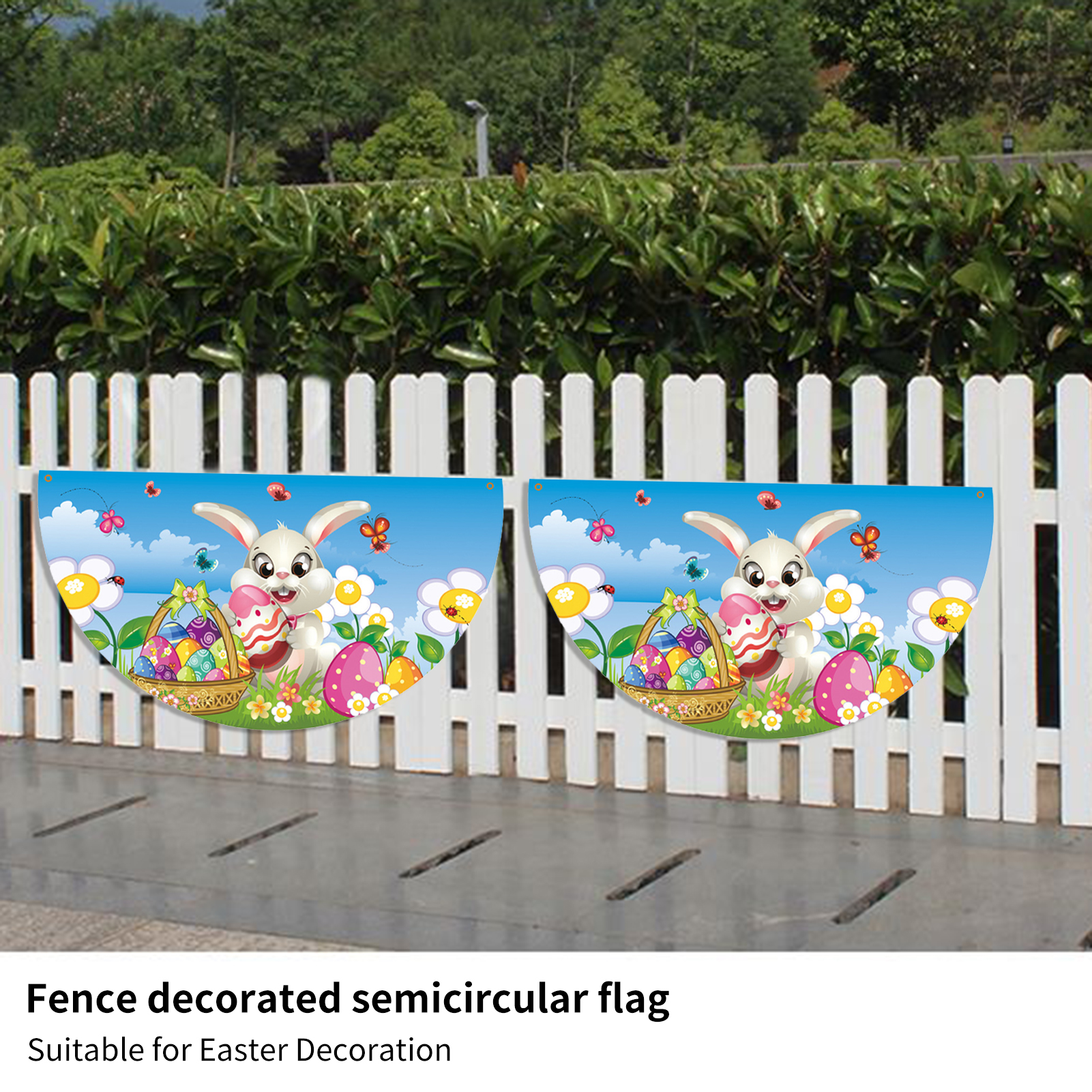 Fan-shaped Banner Vivid Eye-catching Soft Flexible Semicircle Flag Bunting. 