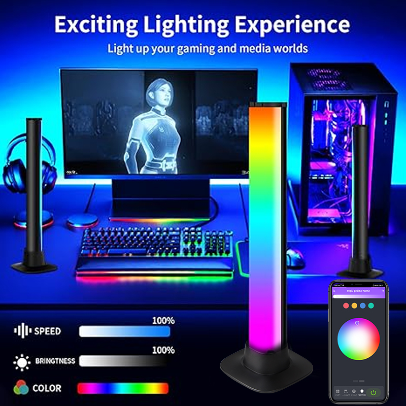 RGB Smart LED Light Bar App Control Pickup Lamp Music Rhythm Atmosphere Lighting for Computer Gaming Desktop Decor Colorful Lamp. 