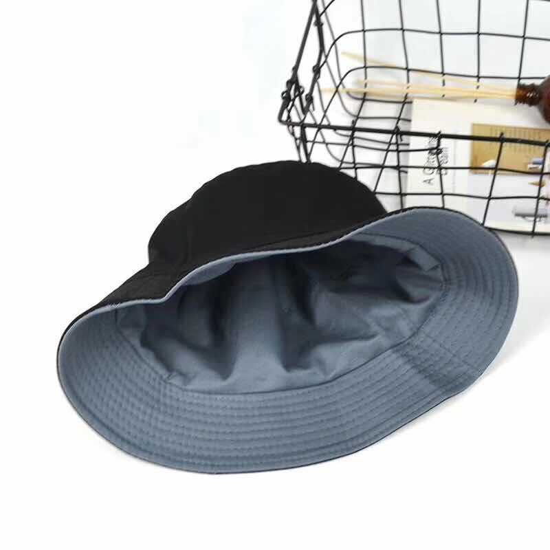Adult cotton double-sided bucket hat, outdoor travel light plate basin hat, men's and women's versatile hat, wild fishing hat