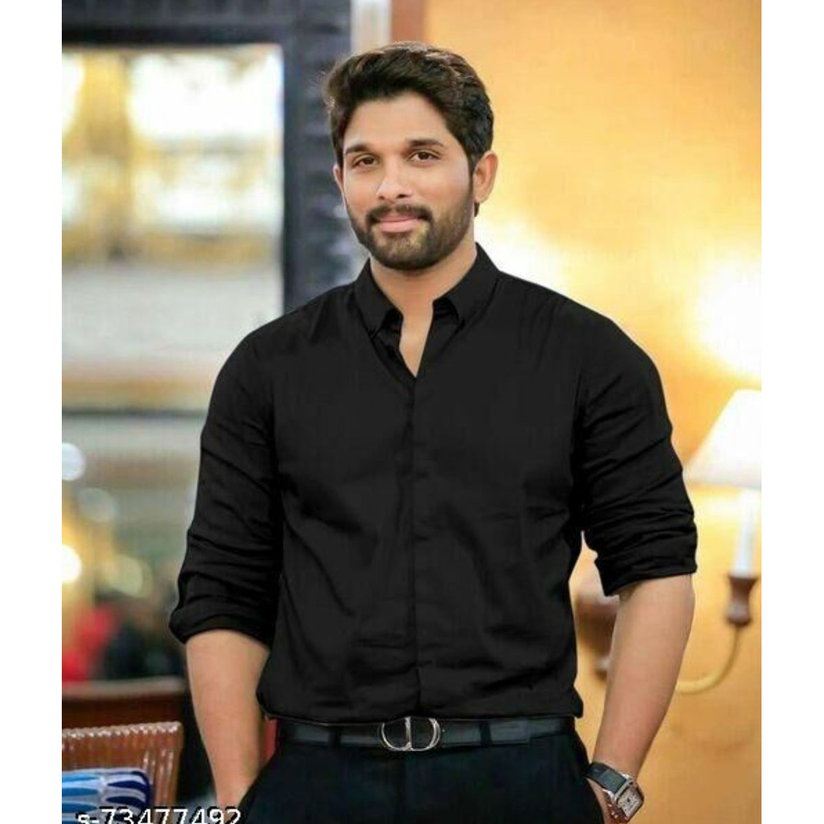 Black Fashionable Formal Shirt for men. 