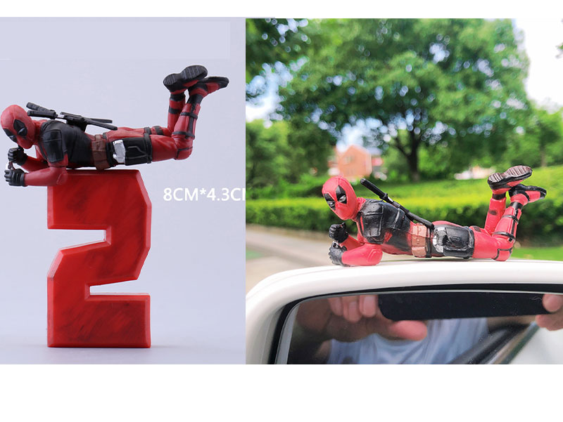 Disney Anime Car Interior Decoration Funny X-Men Deadpool Mini Figures Auto  Dashboard Rearview Mirror Decoration Car Accessories