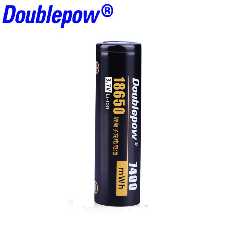 Doublepow 18650 3.7V 7400mWh Lithium ion Rechargeable Li-ion Battery (Flat Top) - 1 piece. 