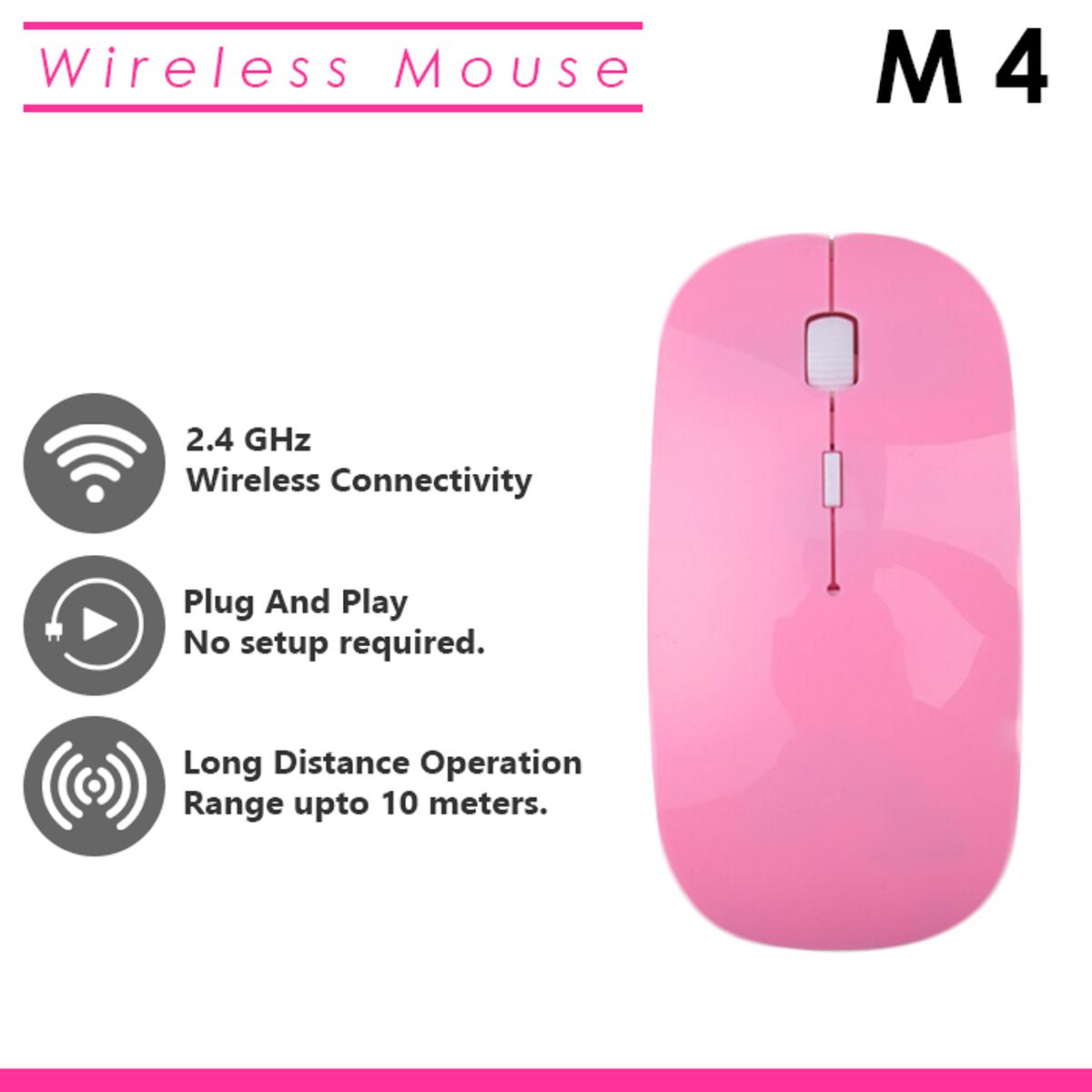 Pink Mouse Wireless Mouse For Girls Mouse For Laptop Mouse For Desktop PC Computer Mouse Wireless M4 Wireless Mouse kitty barbie Mouse For Women