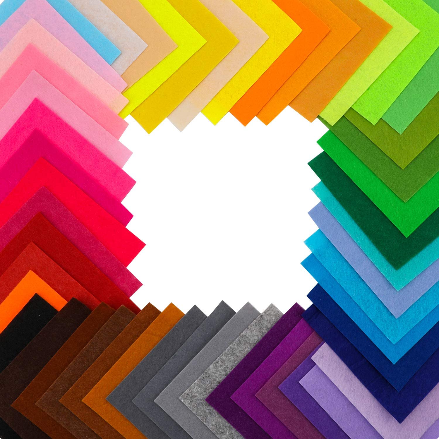 40Pcs Felt Fabric Squares DIY Craftwork Felt Crafts Assorted Colors Textile Fuzzy Fabrics for Scrapbooks Sewing. 