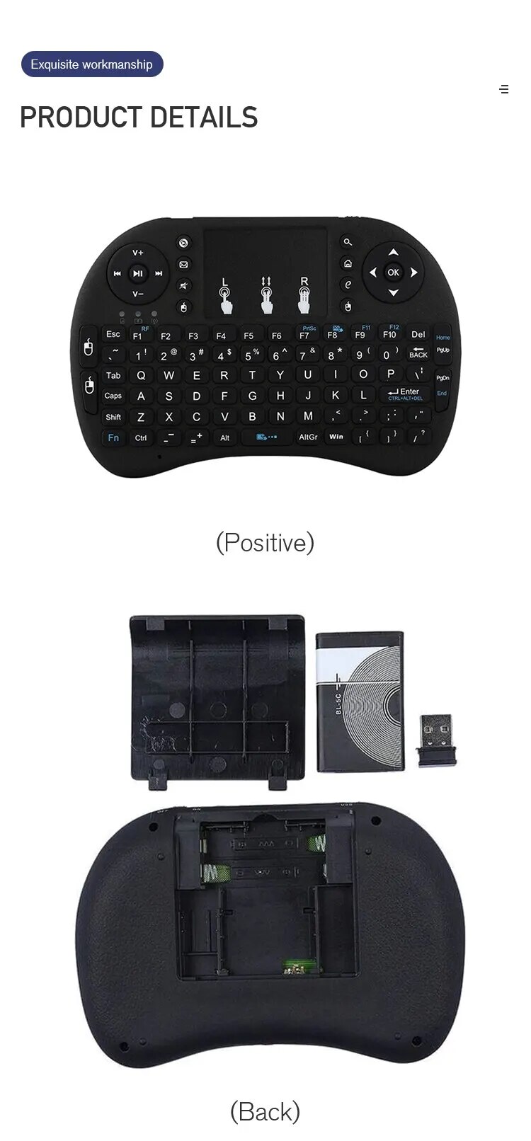 I8 Mini Keyboard Wireless 2.4G Air Mouse Remote Touchpad for Laptop TV Box. 