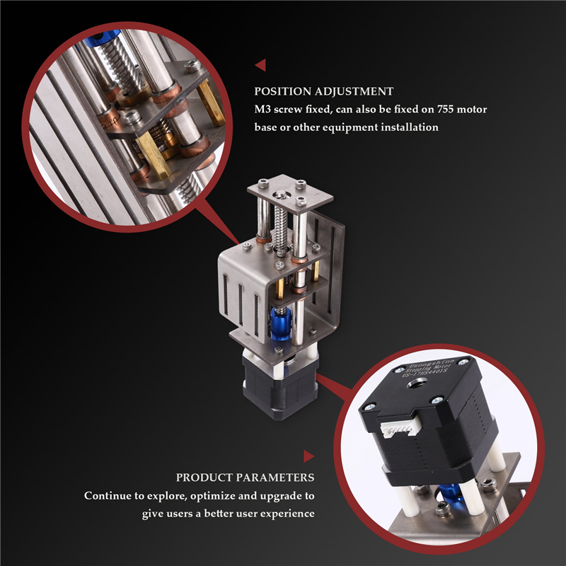 CNC Z-Axis Sliding Table CNC Router Kit DIY Milling Small Transmission Module 100mm Distance Wood Z Axis Motor. 