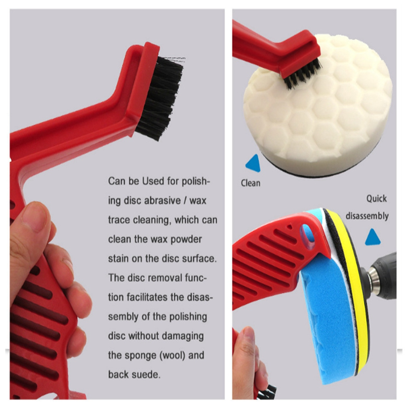 Polishing Pad Conditioning Brush Replacement Accessories Polishing Spur Tool Set,Wool Buffing Pad Cleaning Spur Tool+ Foam Pad Brush
