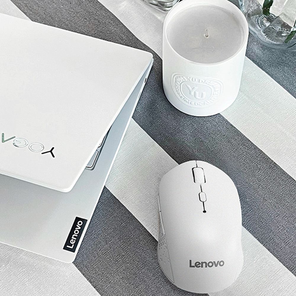 Lenovo Howard Bluetooth Wireless  Mouse With 1600 DPI Bluetooth 5.0 USB Receiver Portable Computer Mice For Laptop PC Desktop Notebook. 