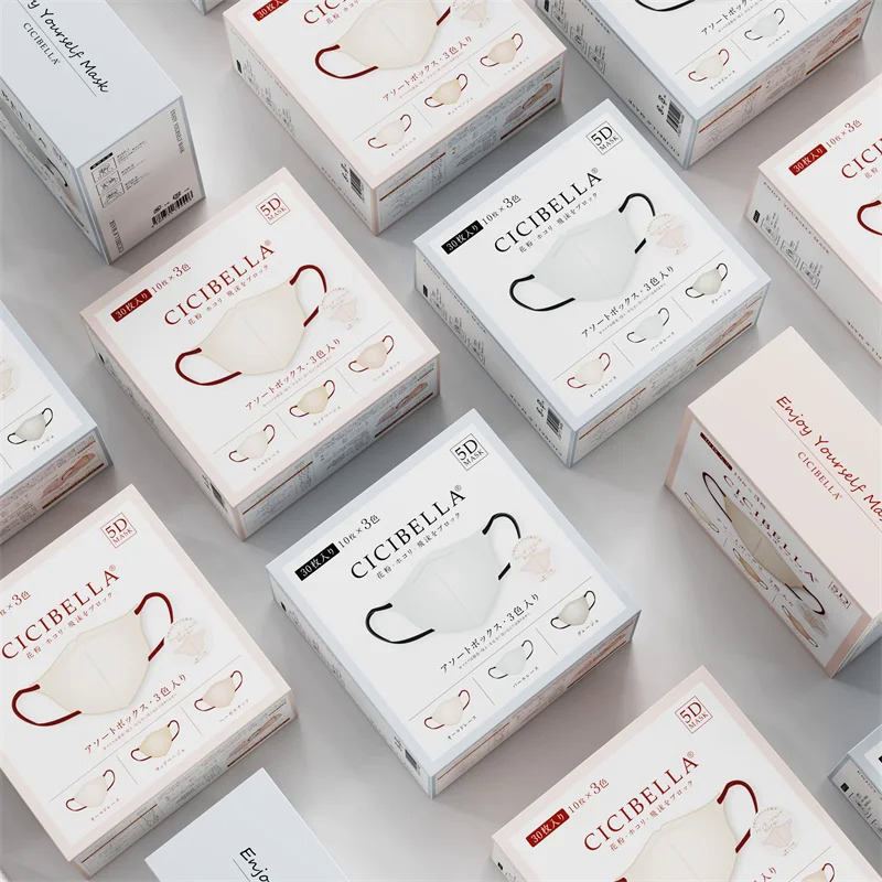 Japanese cicibella face mask adult 5D dust facial masks 30 pieces BFE PFE VFE greater than 99%. 