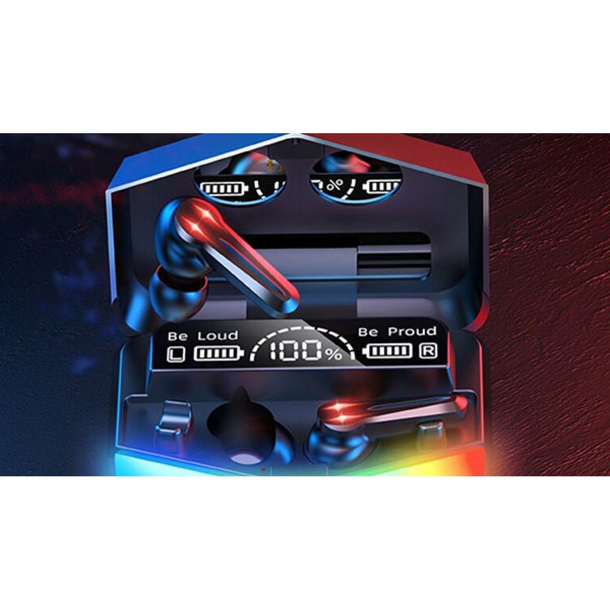 Tws M28 Led Lighting And Damix Play Games Earbuds With Heavy Sound Version 5.1 - Bluetooth Headphone
