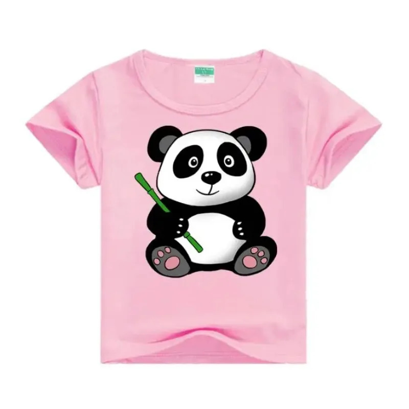 Kids Cartoon Funny Panda T-shirts Summer Costume Baby Boys Girls Clothing Children T Shirts Children's Wear