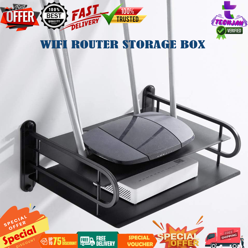 Router Storage Wifi Router Storage Box Black Metal Router Stand