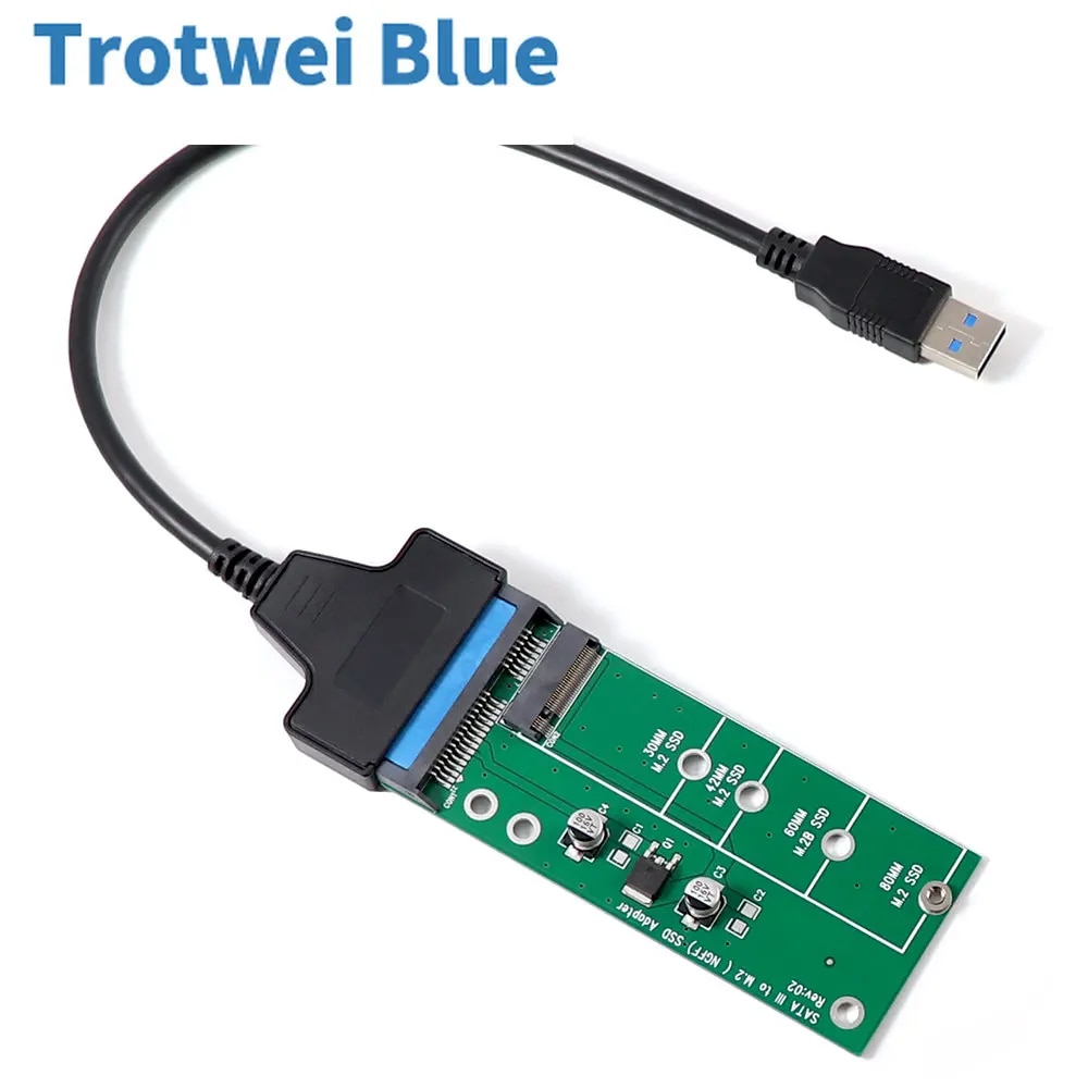 Add On Card for NGFF M2 Adapter Plug Play SATA3 Raiser M.2 B Key SSD Expansion Card 2 in1 Converter USB3.0 Sata III Cable
