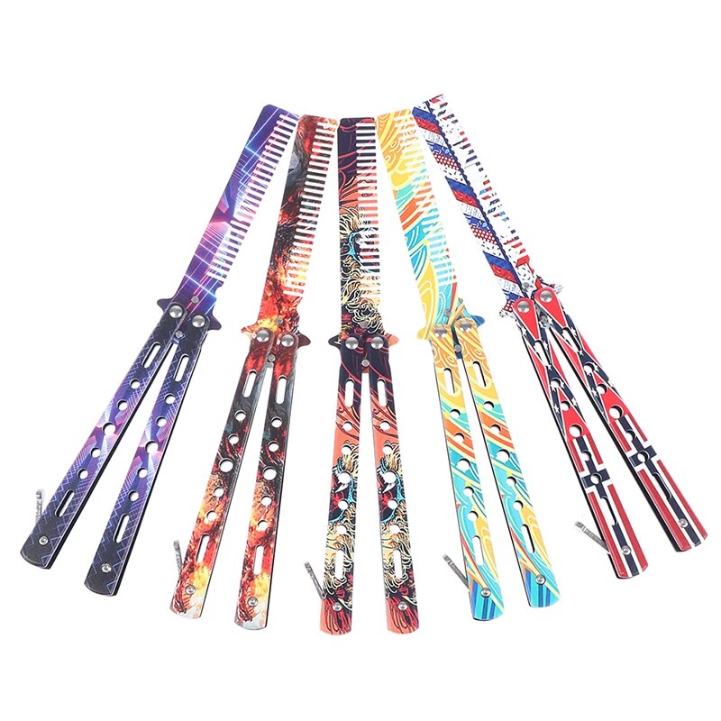 Skull Pattern Foldable Practice Training Comb Hair Accessories Butterfly Comb. 