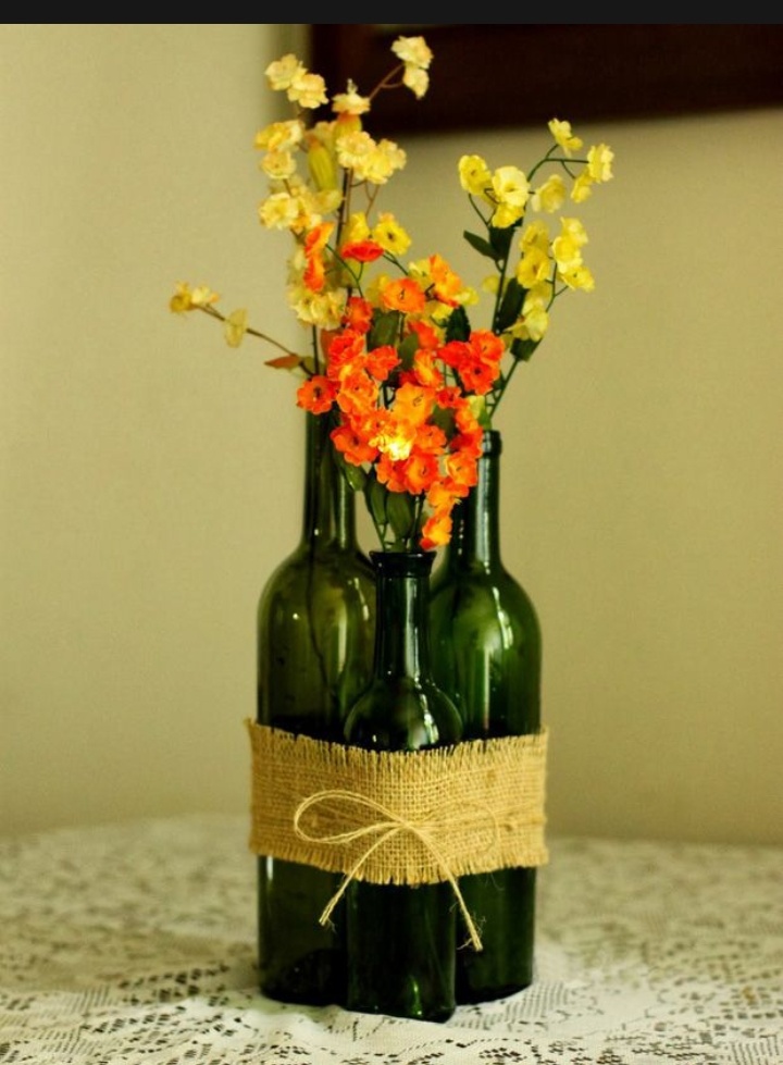 1000 ML Green Glass Bottle For Drinking Water and DIY projects,Decoration Purpose Uses 1 pcs.. 