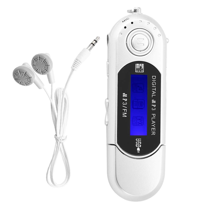 MP3 Player MP3 USB Player Music FM Radio with Earphone 8GB, Portable with LCD Screen for Walking Running (Blue). 