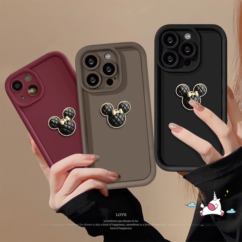 Simple Solid Color Case For Redmi Note 9 10 8 12 11 10s Pro Redmi 10A 9C 12 9T 12C 10 9 10C 9A A1 Poco M3 C55 Mi 12 11 Lite Soft Angel Eyes Cute 3D Doll Cartoon Mickey Minnie Cover
