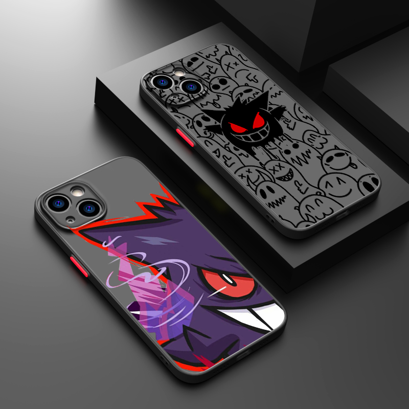 Pokemon Cool Gengar Phone Case For iPhone 15 14 13 12 11 Pro Max mini XS Max XR X 8 Plus SE Frosted Translucent Cover. 