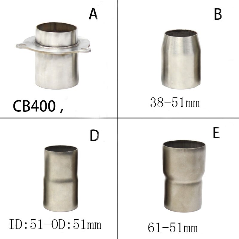 E Motorcycle exhaust muffler echappement moto exhaust adapters connector 38-51MM 51-51MM connector CB400 adapter. 