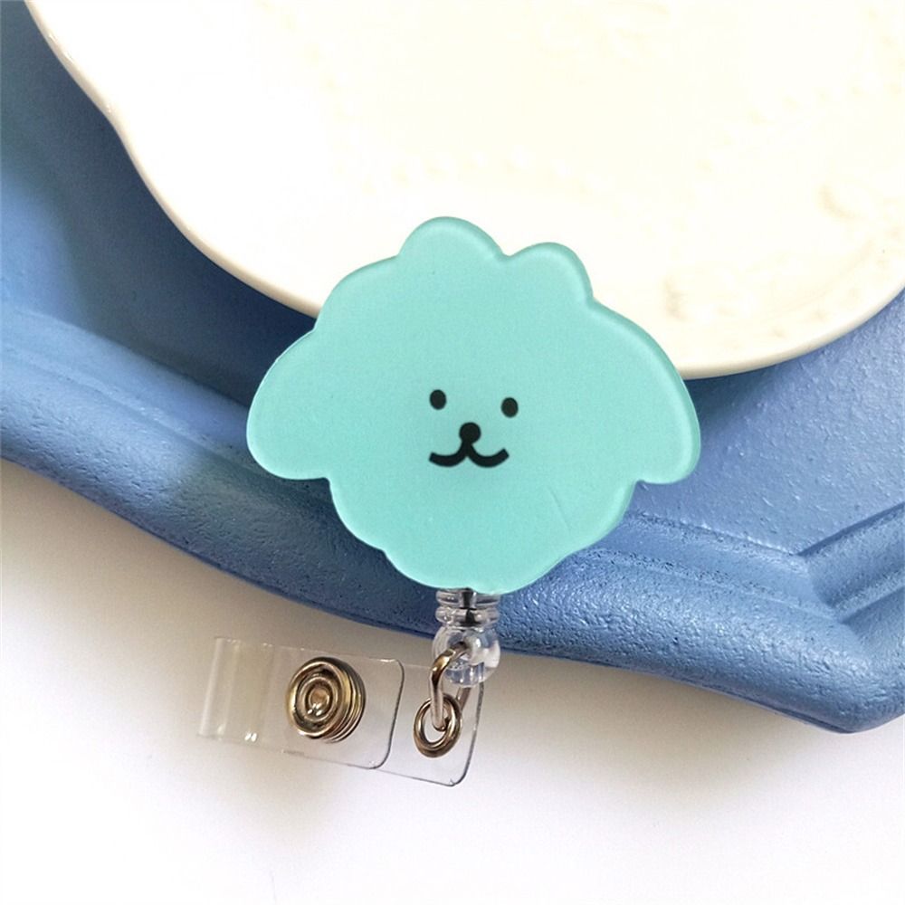 Cute Cartoon Dog Nurse Badge Reel Animals Chest Card Easy Pull Buckle Name Tag Acrylic Puppy ID Card Holder Hospital Use