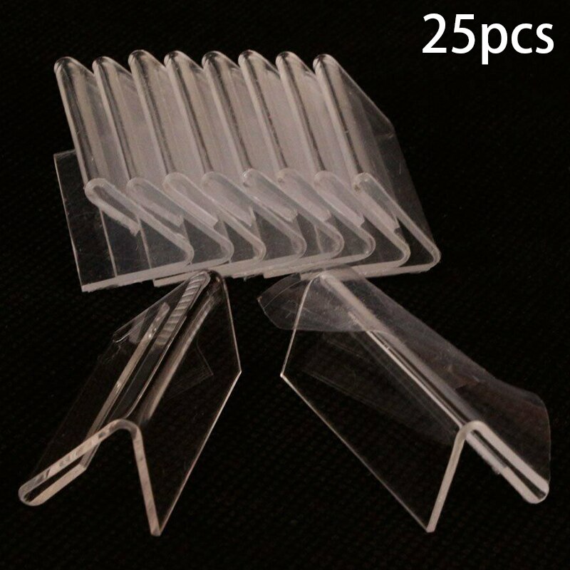 25PCS Tag Stand Acrylic Transparent L-Shaped Price Tag Stand Mini Display Holder Card Label Racks Decorations. 
