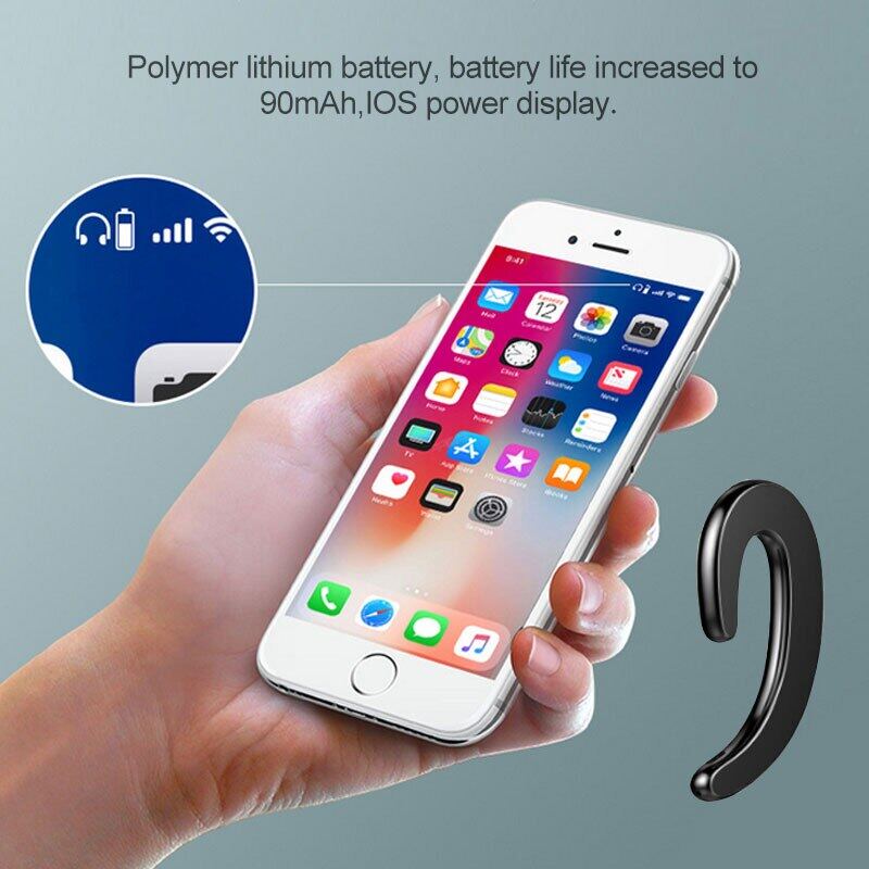 【original-Ready stock+FREE Shipping+COD】Y12 1Pc Wireless Bluetooth Bone Conduction Earhook with Mic Car Driver Earphone Noise Cancelling Headphones. 