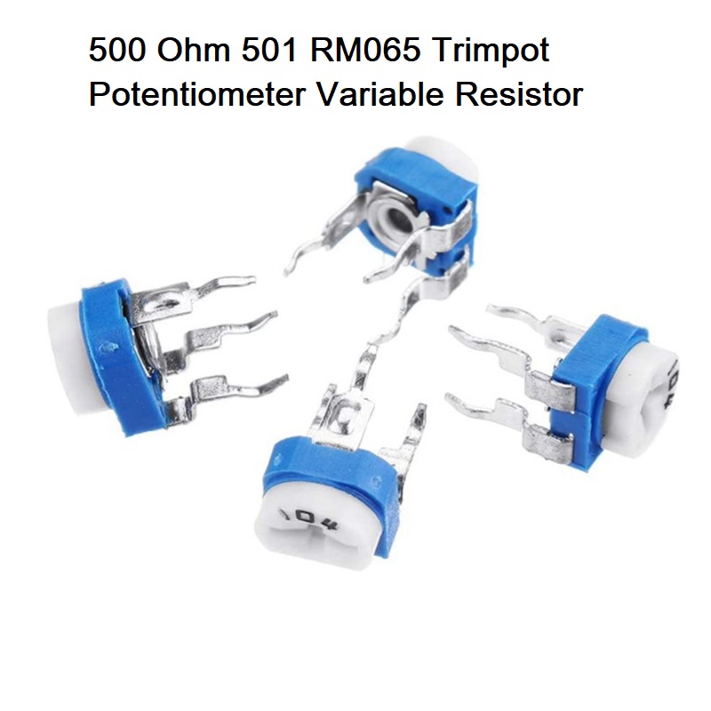 5Pcs RM065 RM-065 VR 500 Ohm 501 Trimmer Trim Pot 500 Ohm 501 Trimpot Potentiometer Variable Resistor Top Adjustment Single Turn 6mm V/R Breadboard Friendly. 