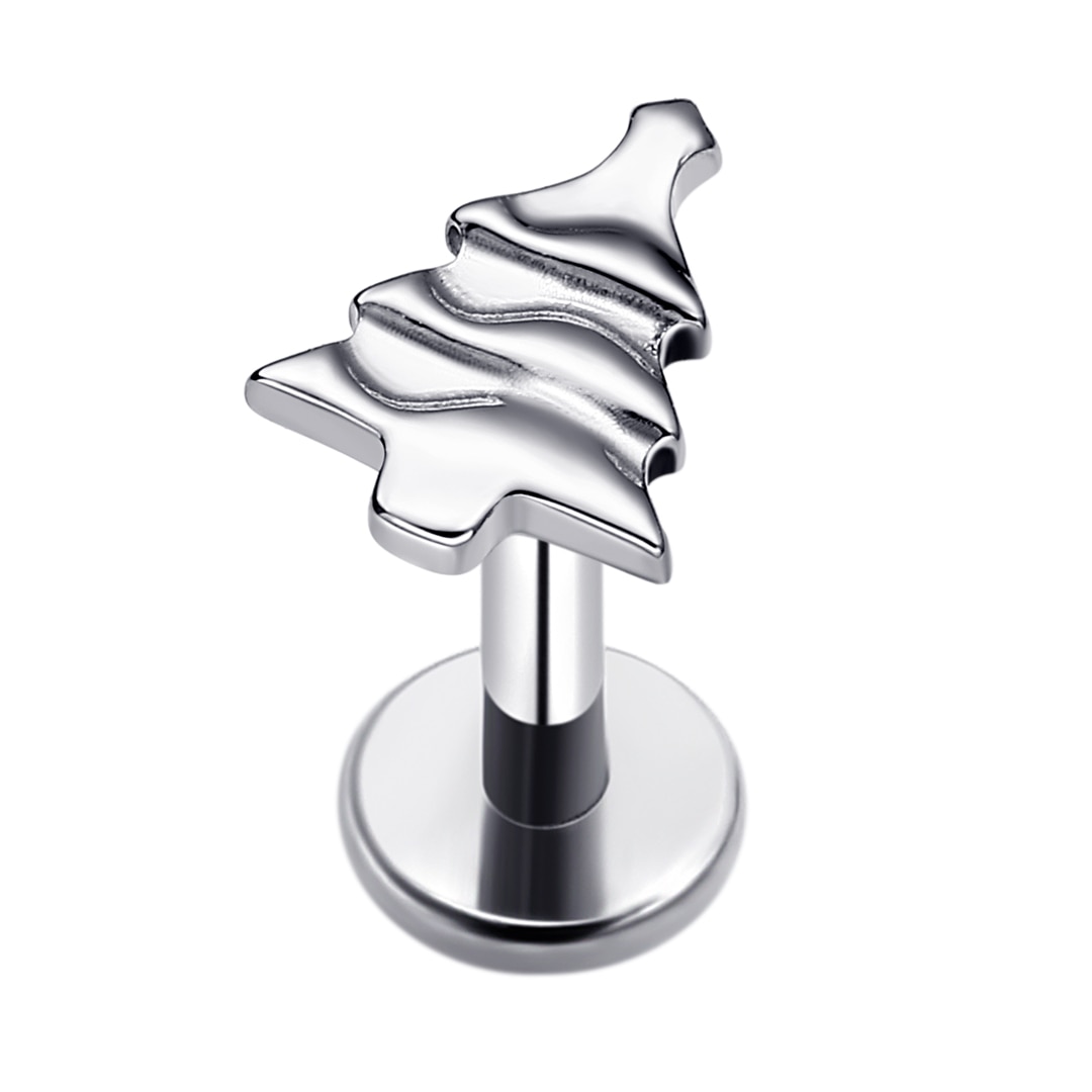ASTM F136 Titanium Christmas Tree Shape Piercing Labret Internally Threaded Natal Eternal Metal TEV303211