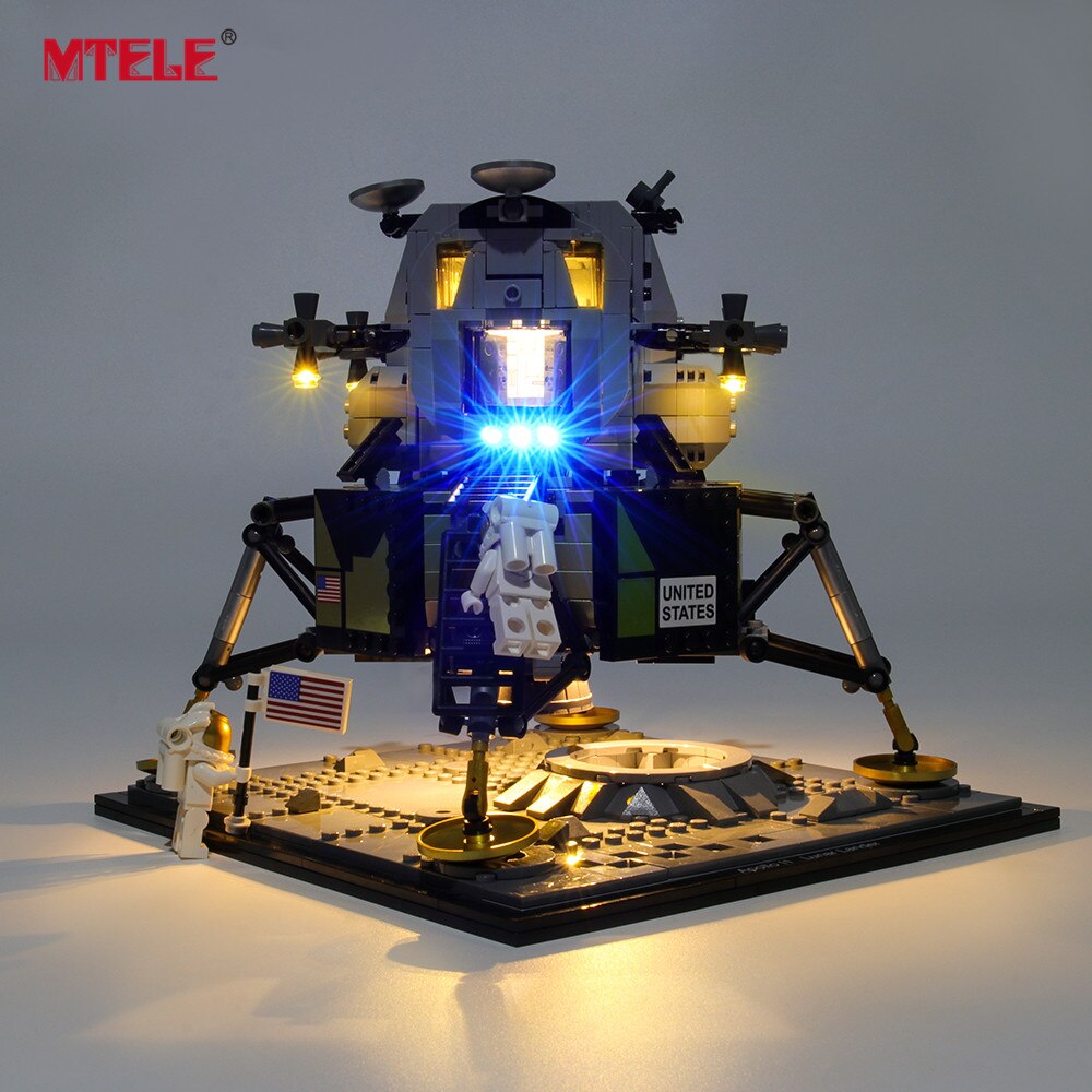 【happy one】MTELE Brand LED Light Up Kit Creator Apollo Lunar Lander Set Compatile With 10266. 