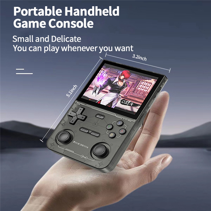 K36 Handheld Retro Game Console 64G 16000+ Games 3.5 Inch 3500mAh Dual Joystick for PSP/MAME/N64 Video Game Player B. 