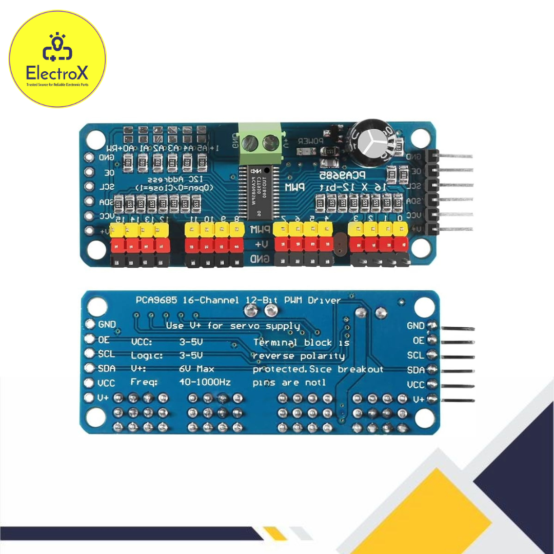 PCA9685 16 CH 12Bit PWM Servo Motor Driver Board Controller IIC Interface for Arduino Raspberry Pi 3B 3B+ for Robot