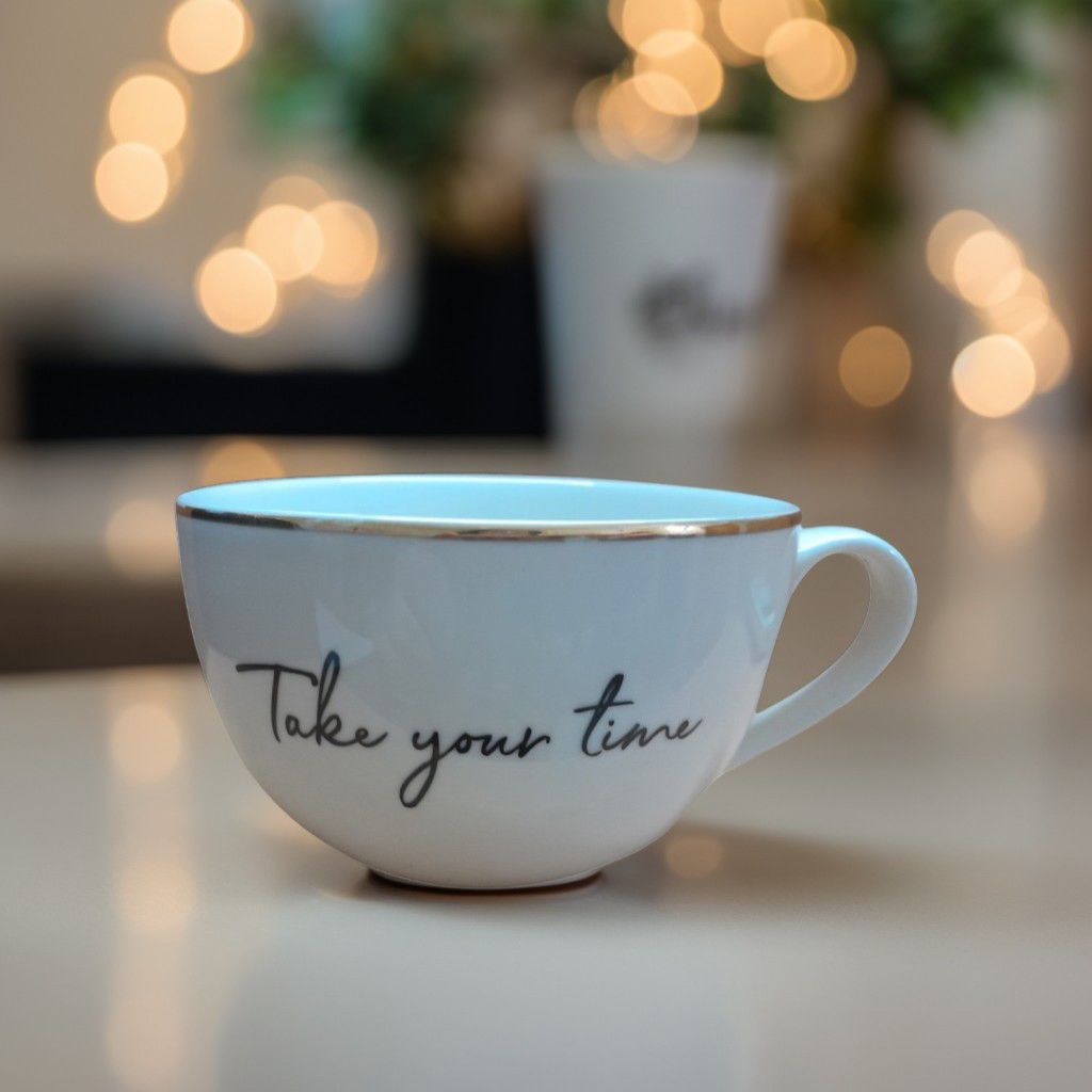 Large Coffee Mug | Pottery Soup Mug | Stoneware Coffee Mug,  White with black text, EXTRA LARGE Mug, Handmade Ceramic Cute Mug soup bowl