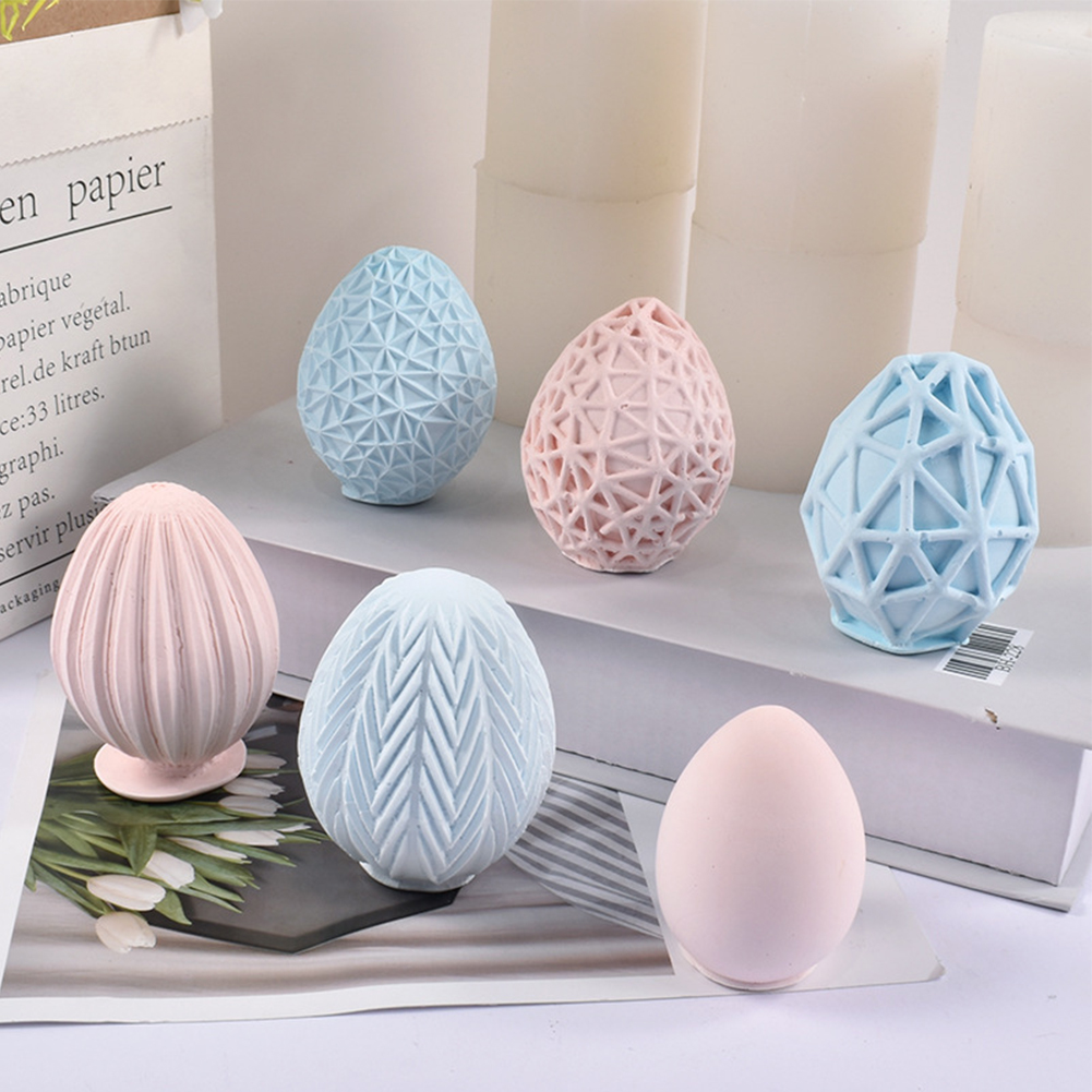 GC Reusable Easter Eggs Silicone Mold Diy 3d Simulation Egg Candle Moulds For Easter Party Decoration. 