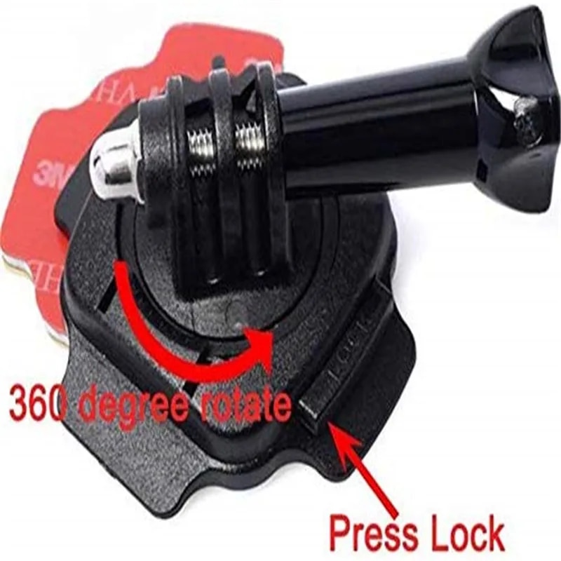 360 Degree Rotating Helmet Mount for Gopro Hero 7 6 5 Session 4/3+/3/2/1 Screw 3M Adhesive Sticker Adapter Holder Sport Camera. 