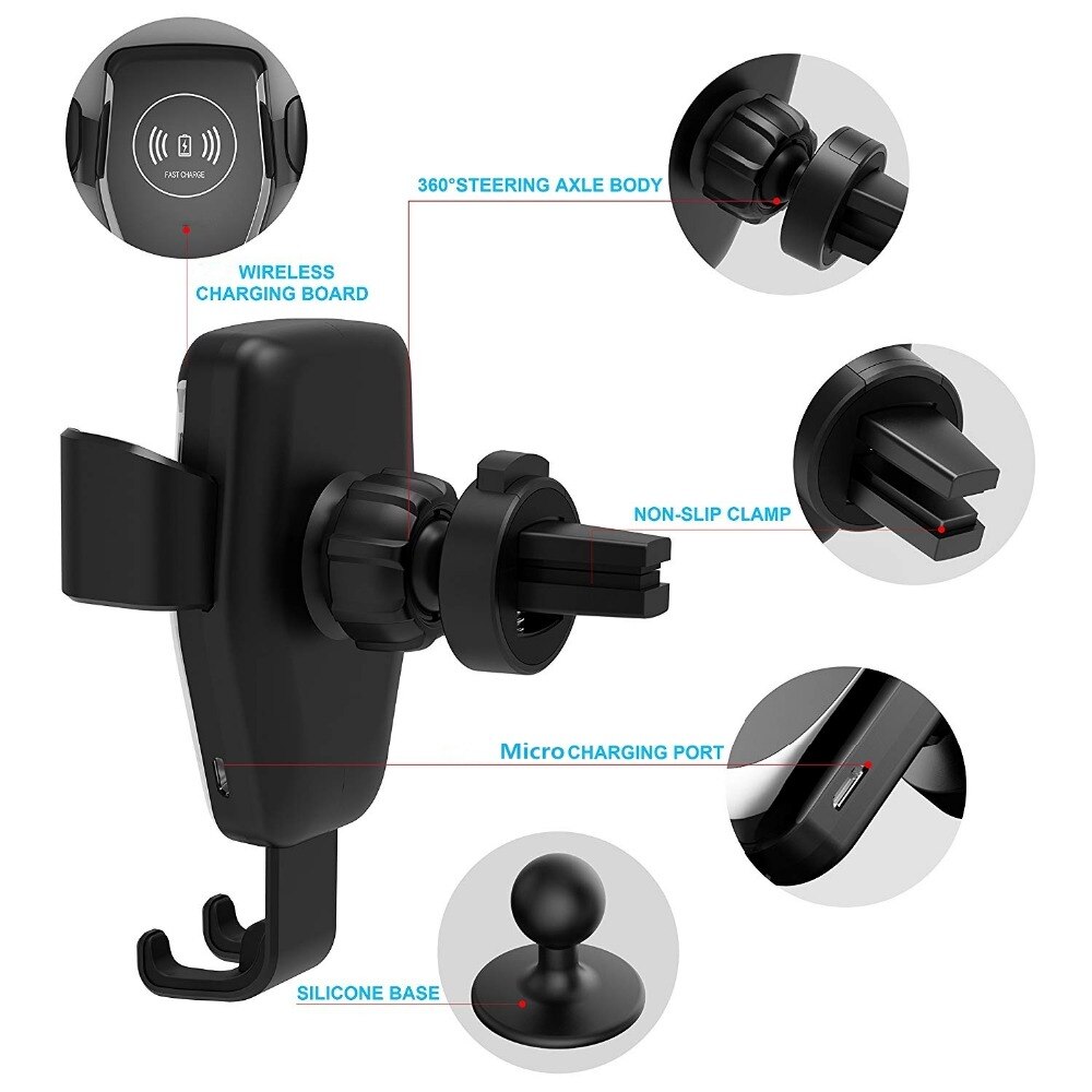 Wireless Car Charger Gravity Stand For Samsung S10 S10e Note 10 9 10W Fast Charging Holder For iPhone 11 X XS MAX XR 8 BQ. 