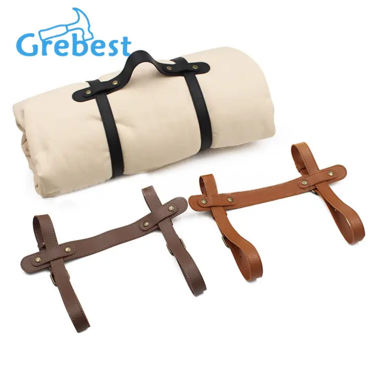 Leather blanket carry strap