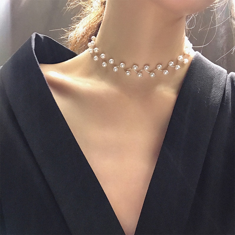 17KM Vintage Pearl Choker Necklace For 