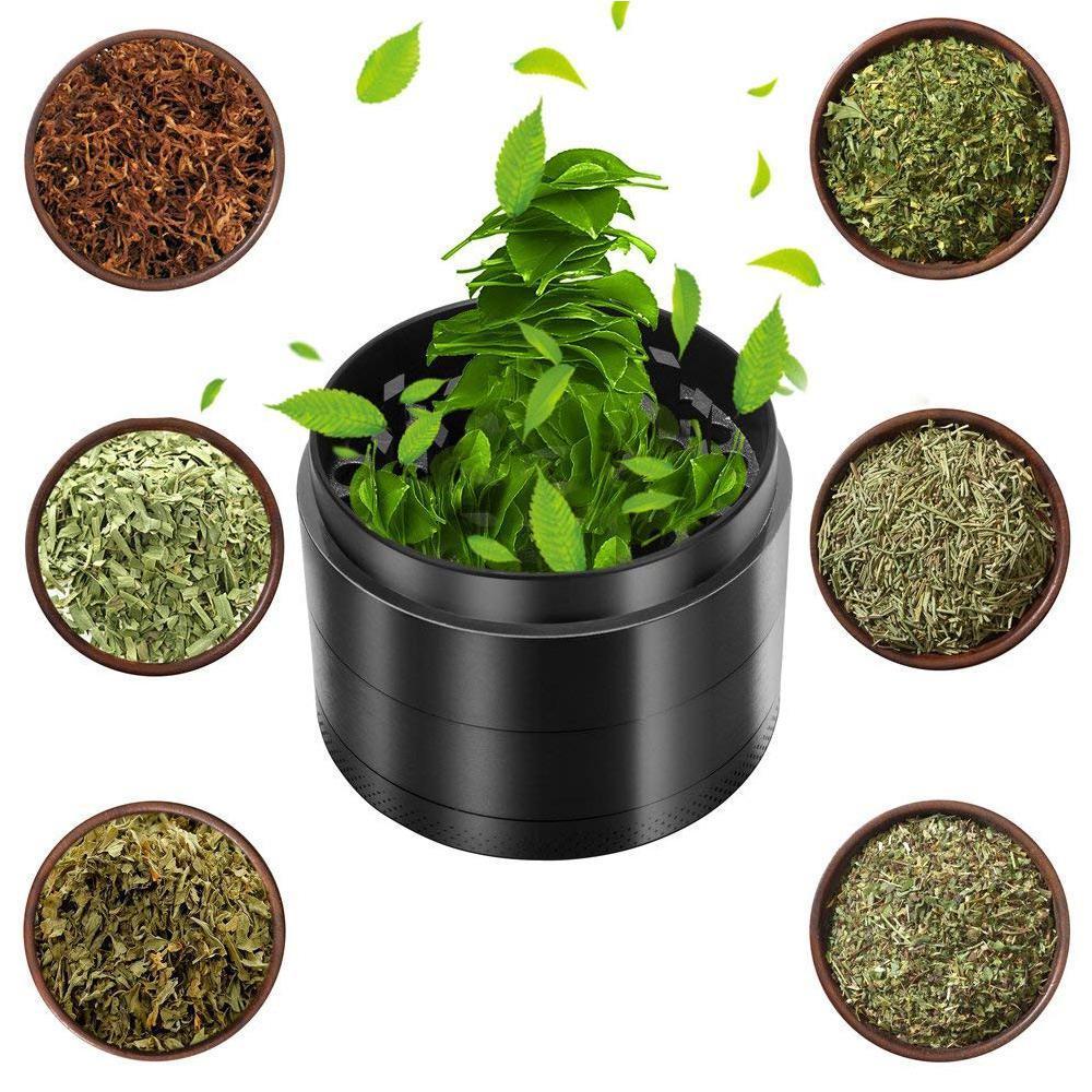 Goglor Spice Herb Grinder, 4 Piece Grinder with Pollen Scraper, Vancens Upgraded Version Zinc Alloy Crusher with Razor-sharp Teeth. 