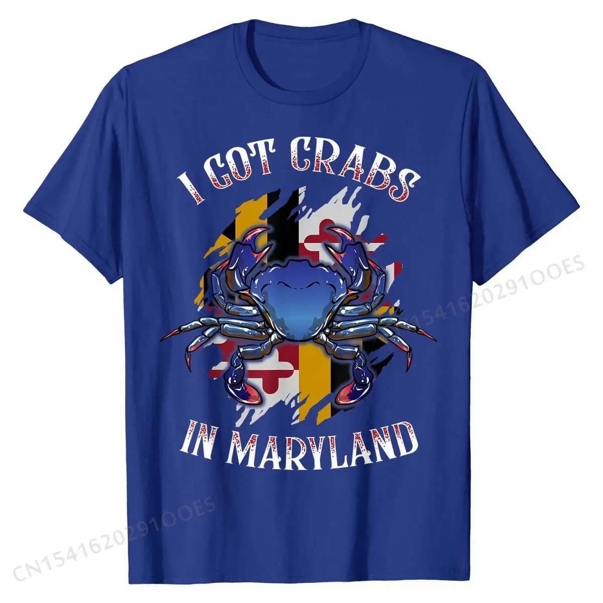 I Got Crabs In Maryland Day Blue Crab T-Shirt Cotton Casual Tops Shirts Slim Fit Men T Shirt. 